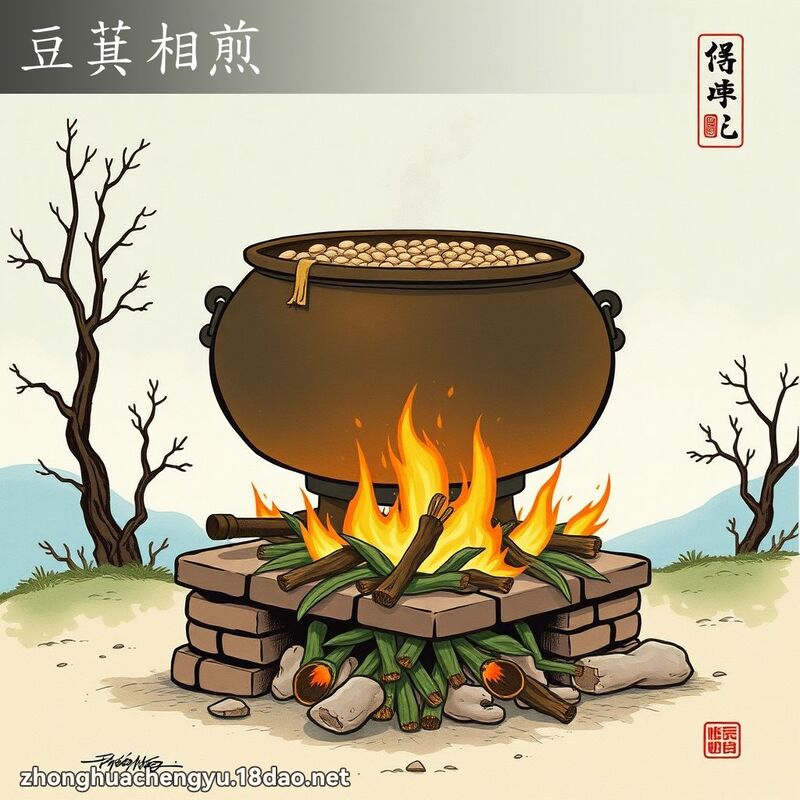 豆萁相煎 - 中華成語配圖