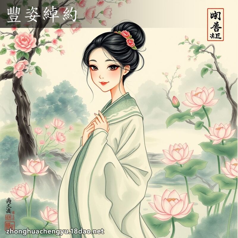 豐姿綽約 - 中華成語配圖