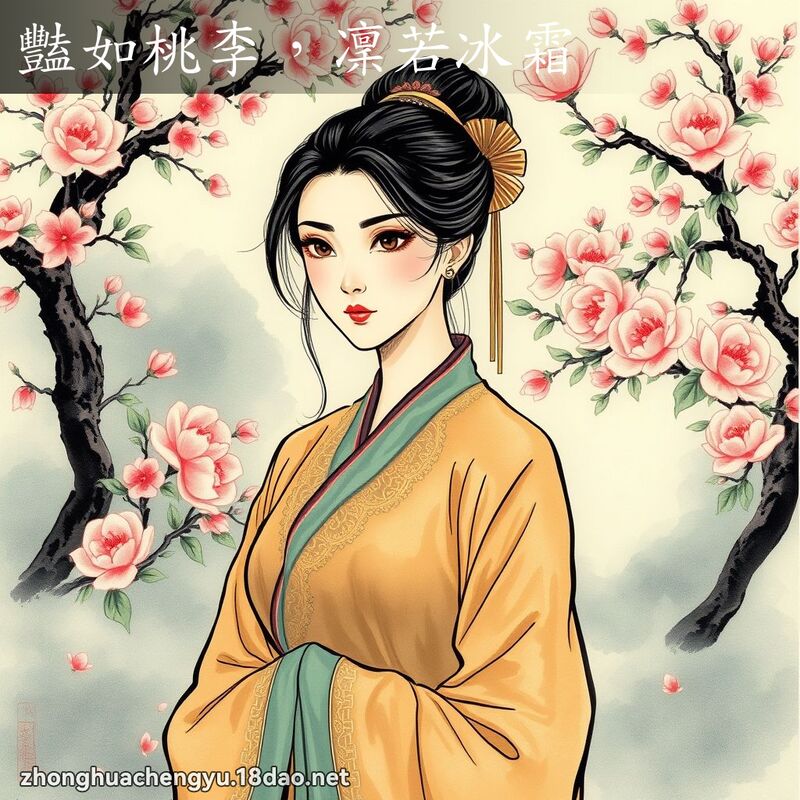 豔如桃李，凜若冰霜 - 中華成語配圖