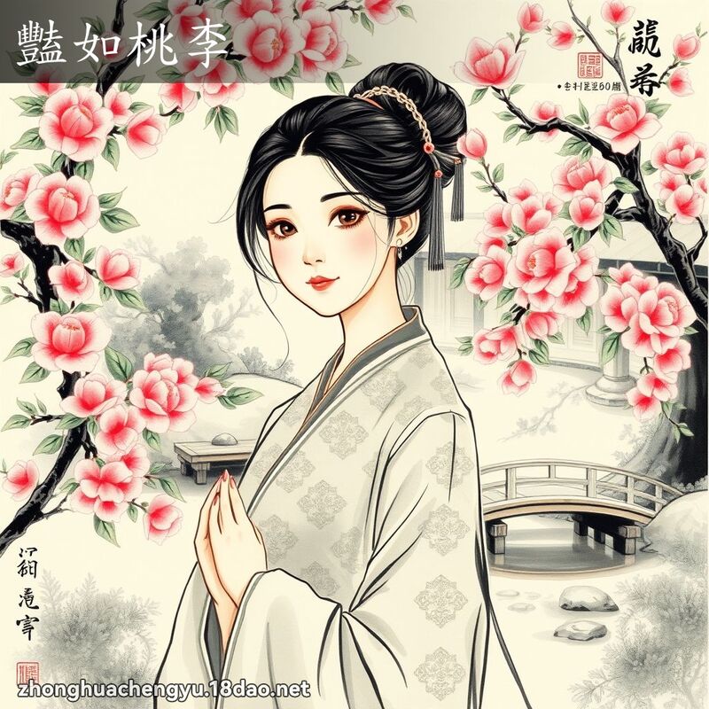 豔如桃李 - 中華成語配圖