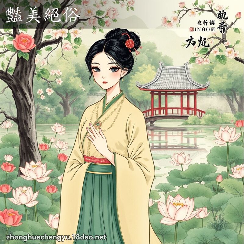豔美絕俗 - 中華成語配圖