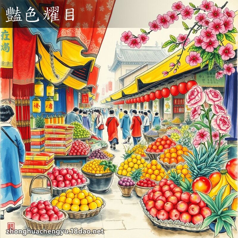 豔色耀目 - 中華成語配圖