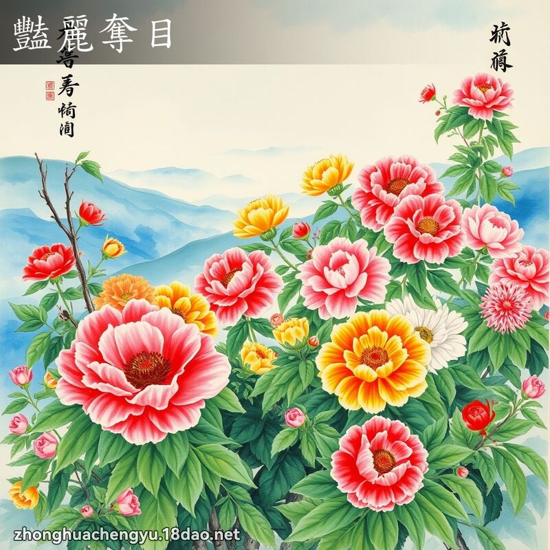 豔麗奪目 - 中華成語配圖