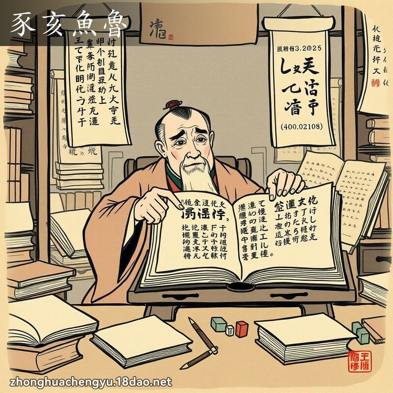 豕亥魚魯 - 中華成語配圖