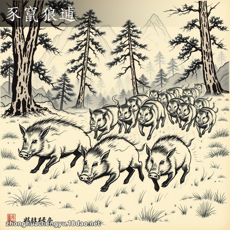 豕窜狼逋 - 中华成语配图