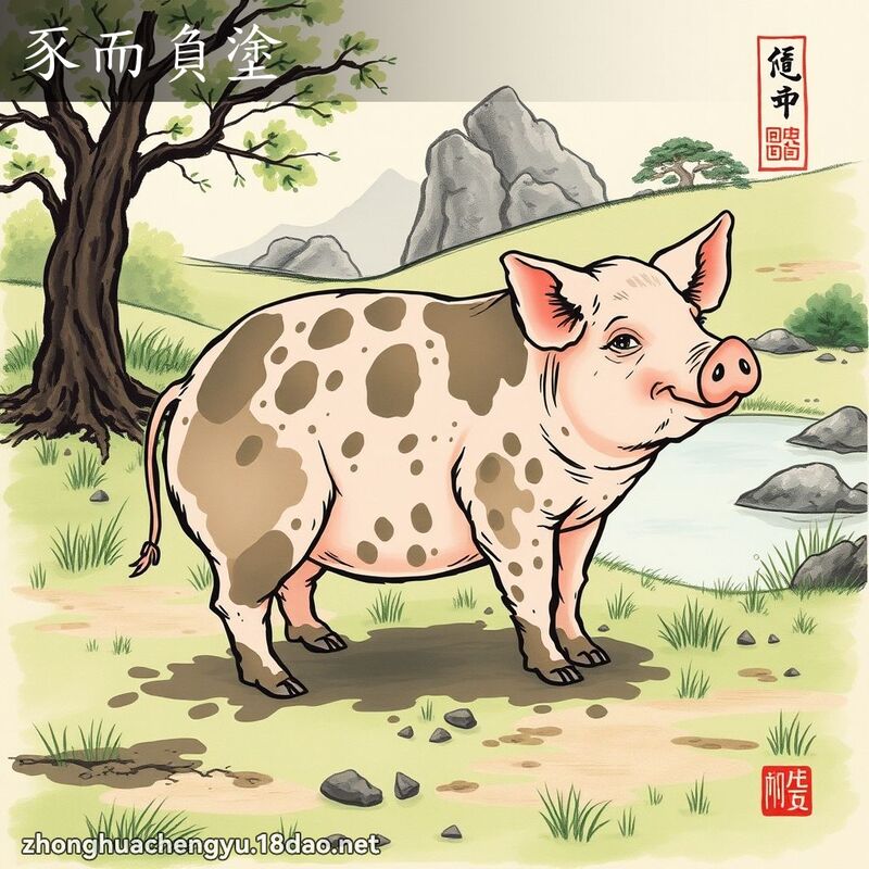 豕而負塗 - 中華成語配圖