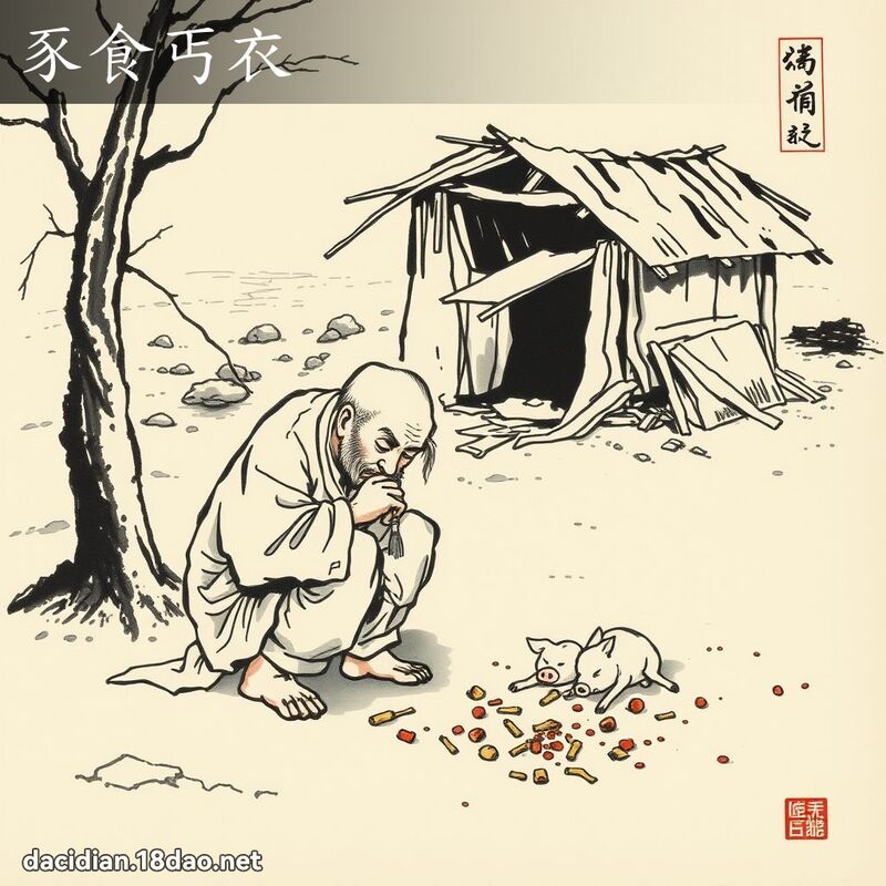豕食丐衣 配图