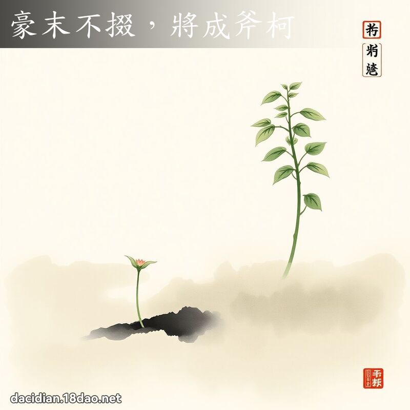 豪末不掇,將成斧柯 配图