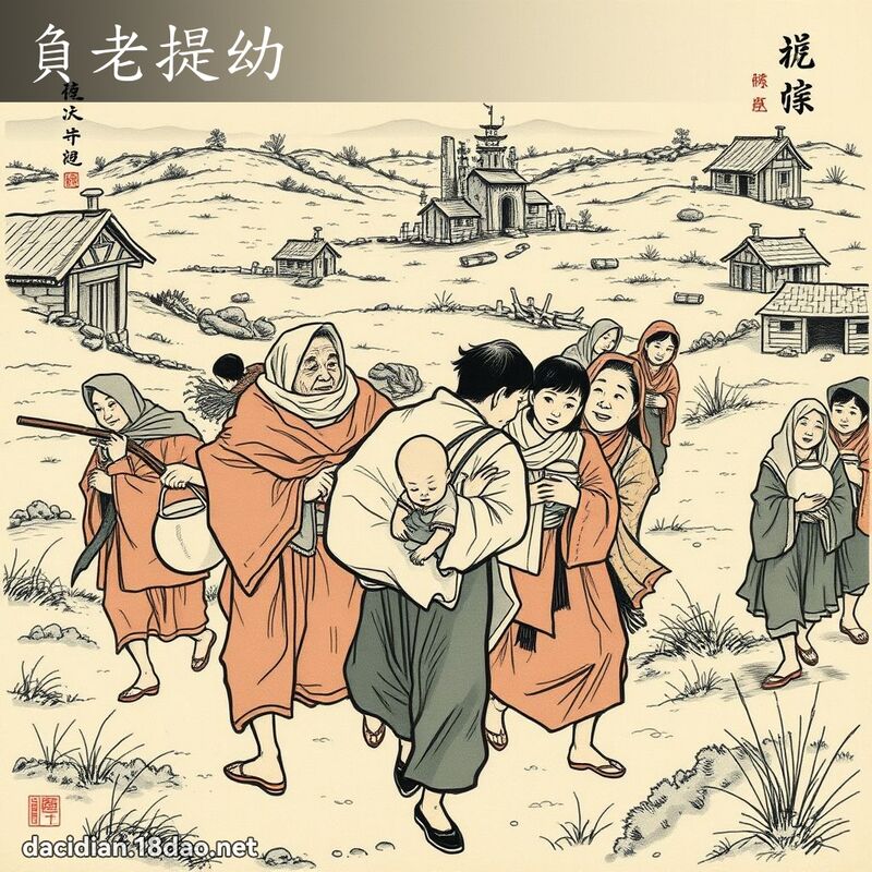 负老提幼 配图