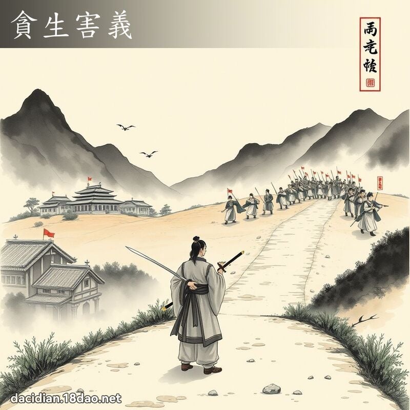贪生害义 配图