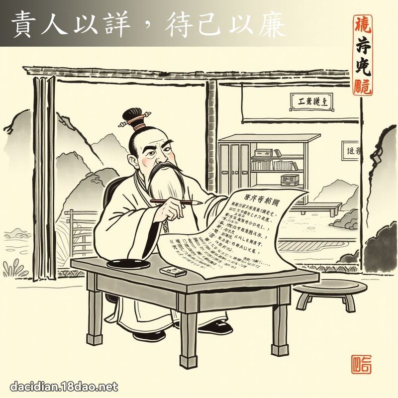 責人以詳,待己以廉 配图