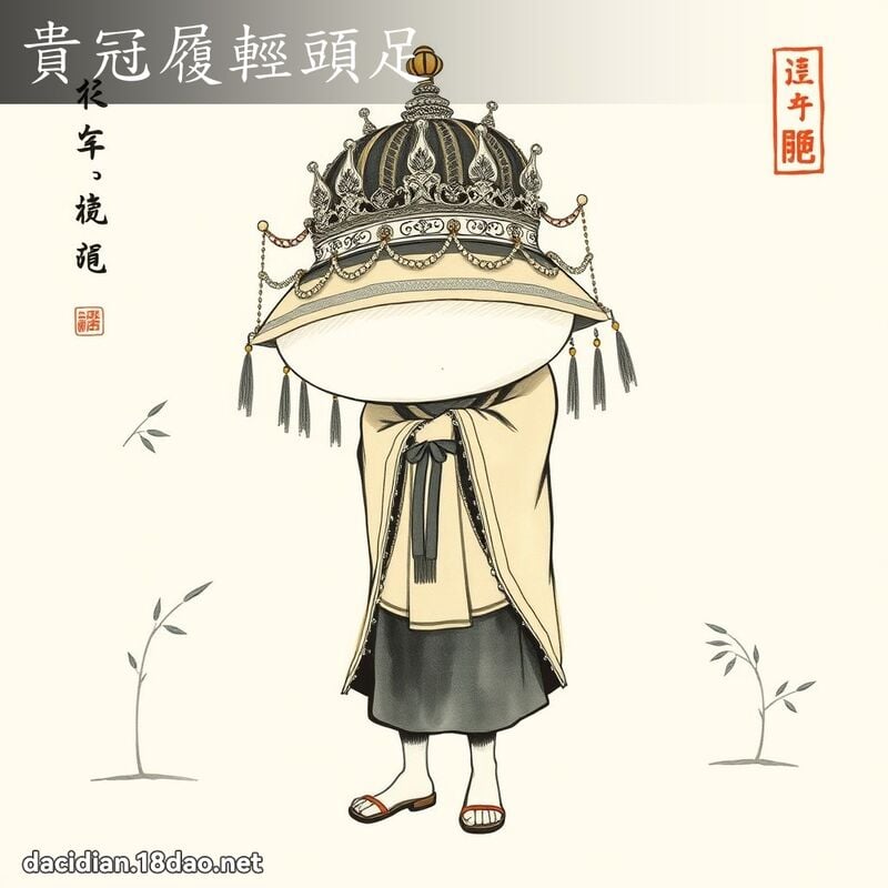 貴冠履輕頭足 配图
