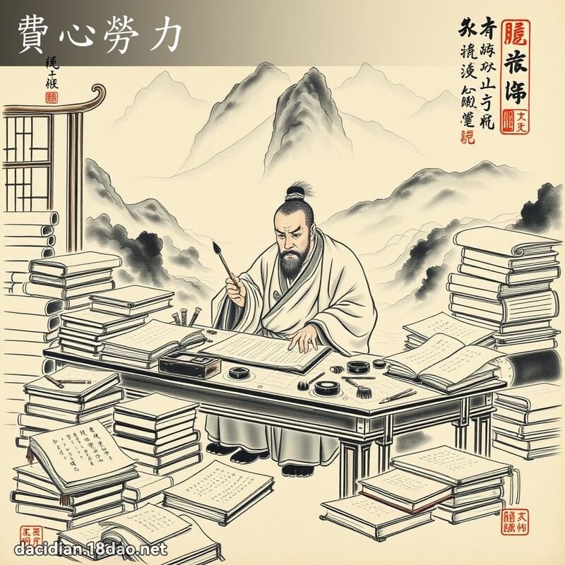 费心劳力 配图