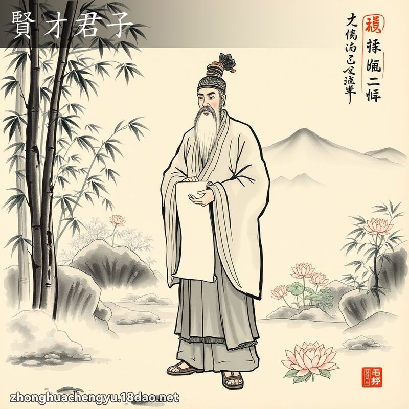 贤才君子 - 中华成语配图