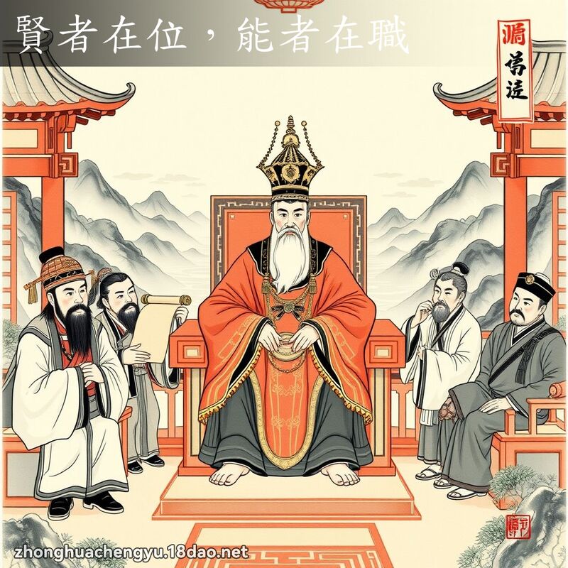 賢者在位，能者在職 - 中華成語配圖