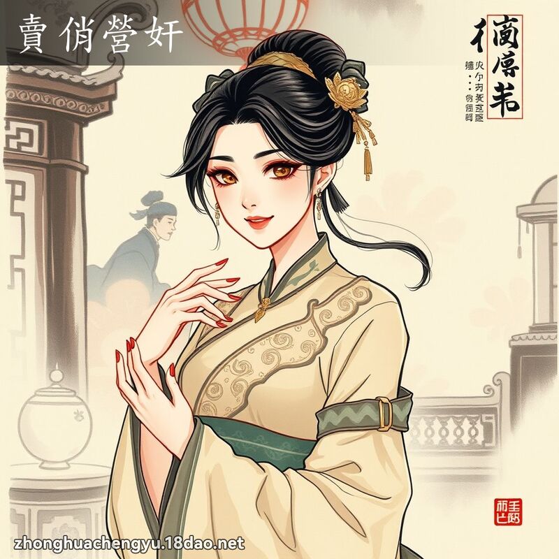 卖俏营奸 - 中华成语配图