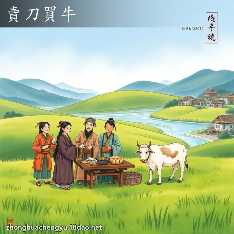 賣刀買牛 - 中華成語配圖