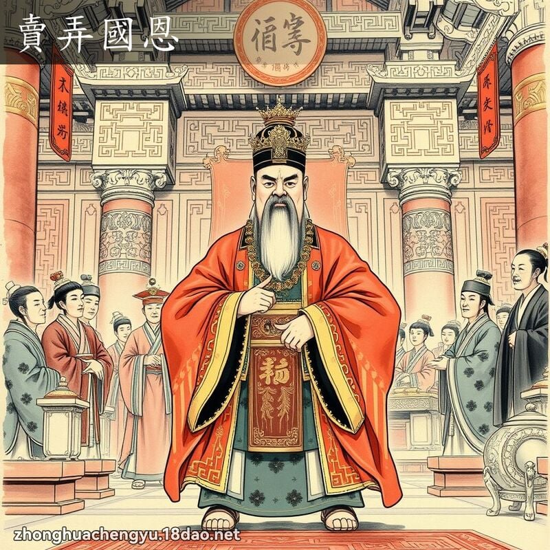 賣弄國恩 - 中華成語配圖