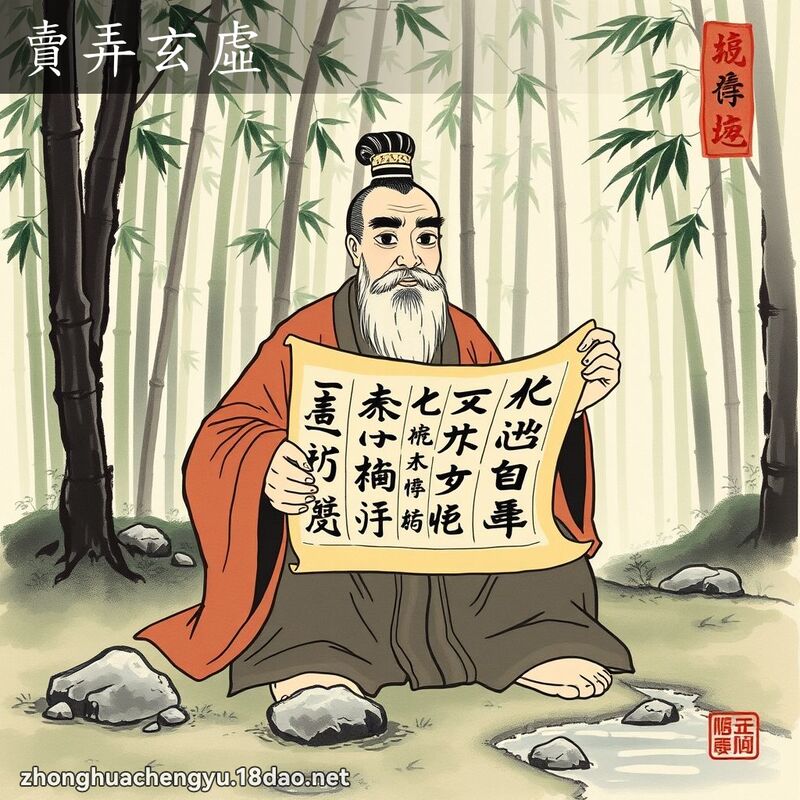卖弄玄虚 - 中华成语配图