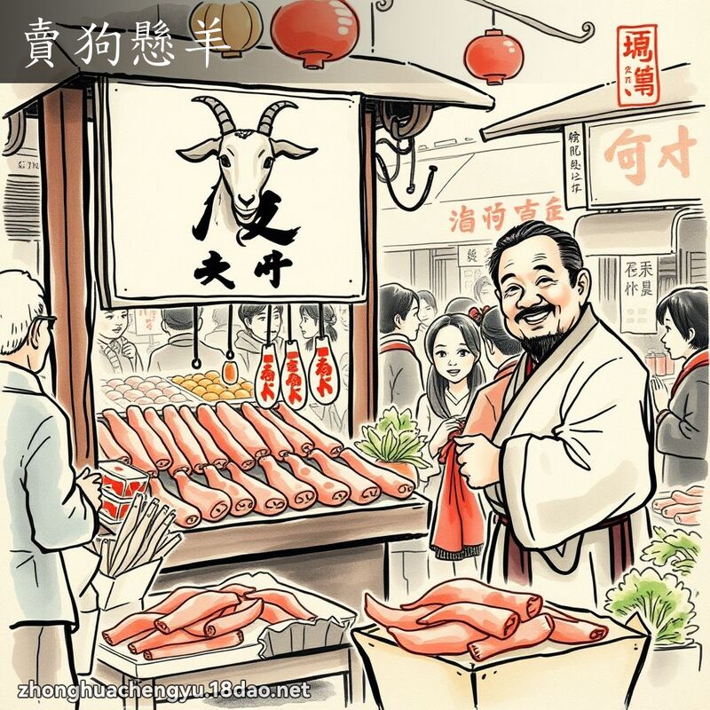 卖狗悬羊 - 中华成语配图