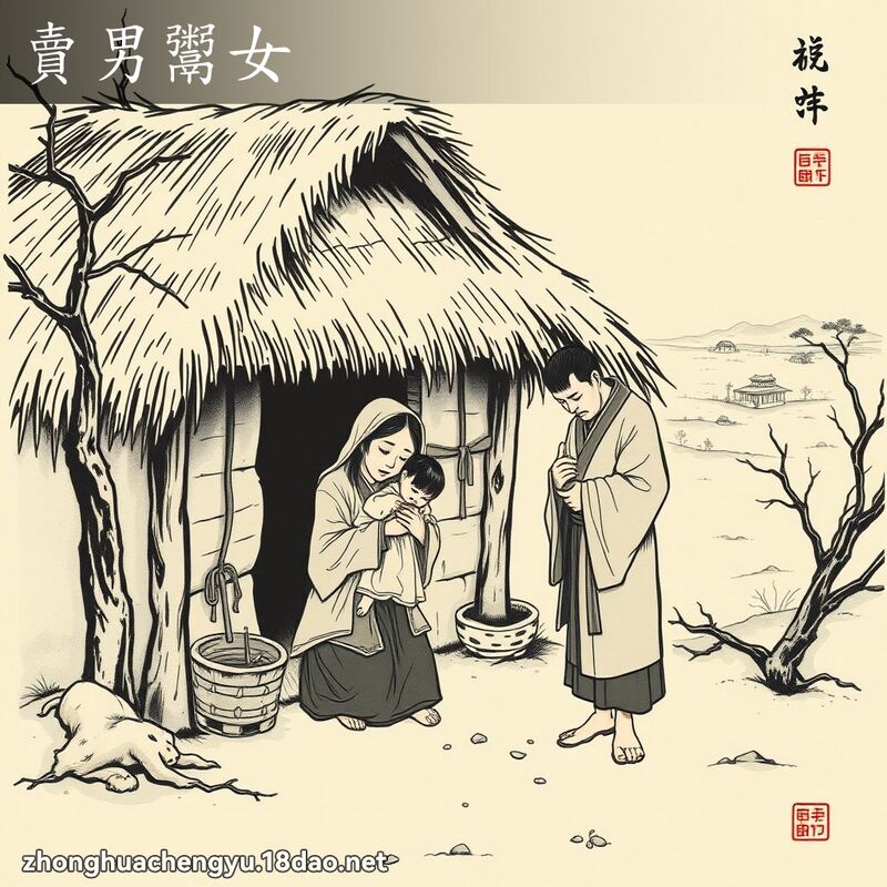 卖男鬻女 - 中华成语配图