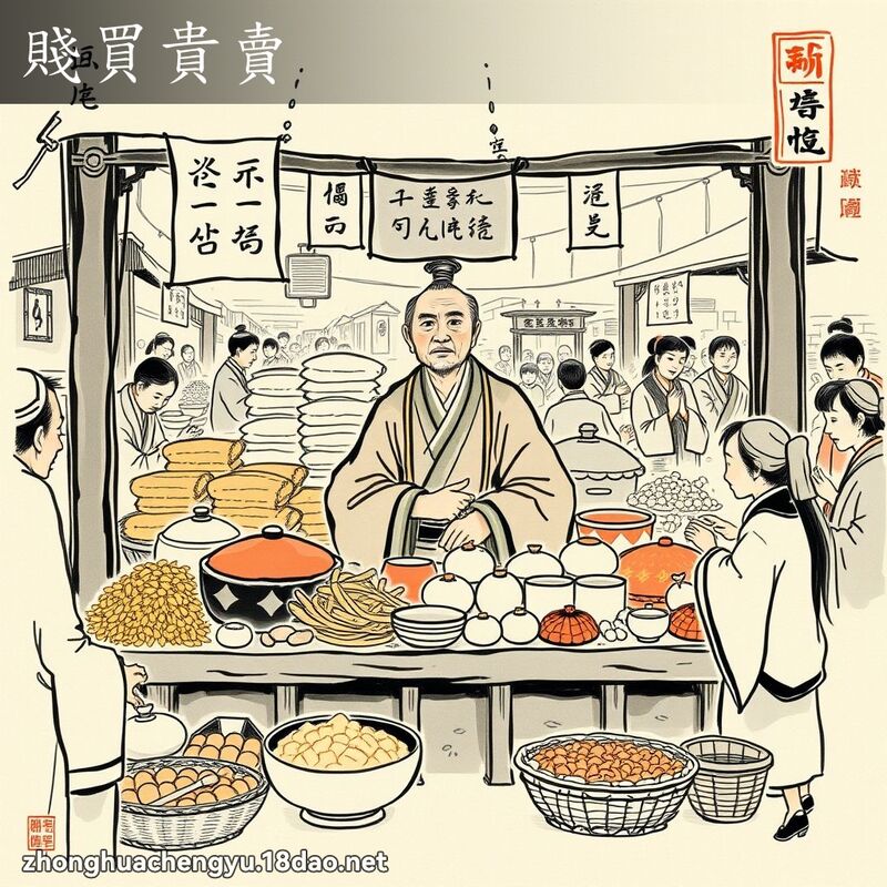 賤買貴賣 - 中華成語配圖