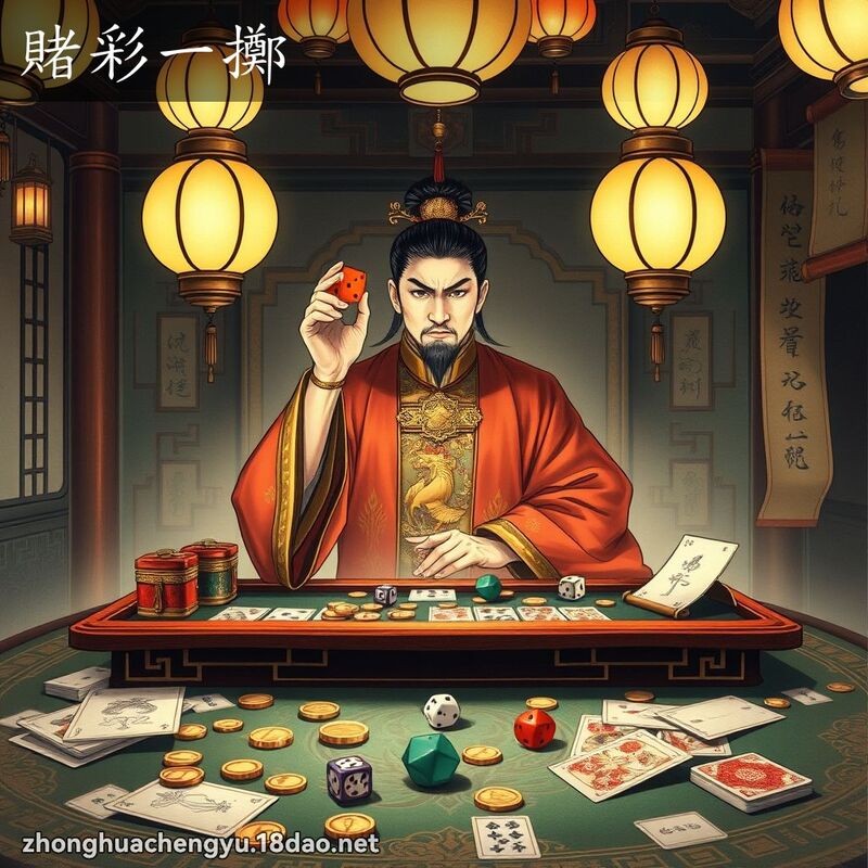 賭彩一擲 - 中華成語配圖