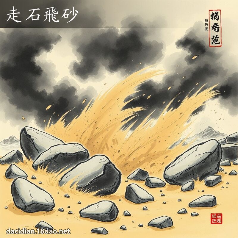 走石飞砂 配图