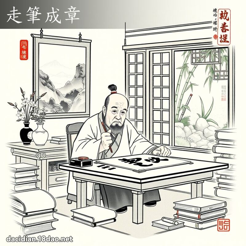 走笔成章 配图