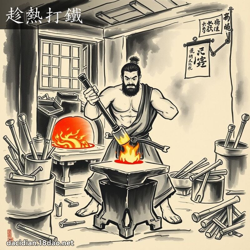 趁热打铁 配图