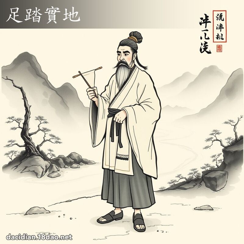 足踏实地 配图