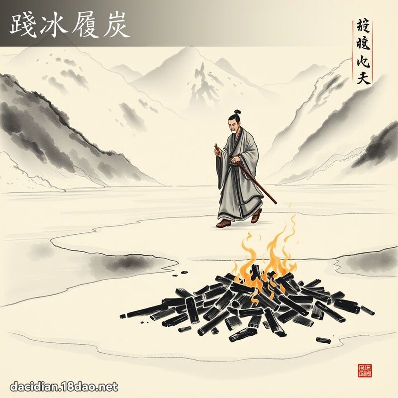 践冰履炭 配图