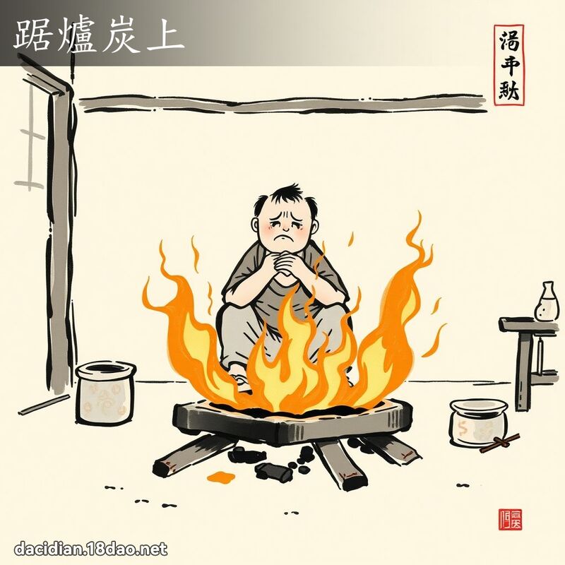 踞炉炭上 配图