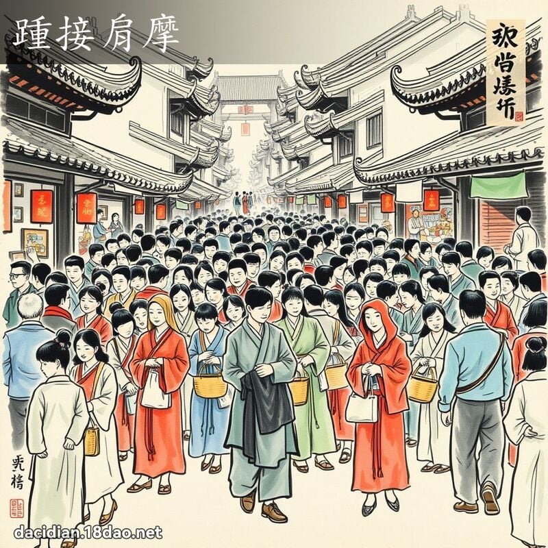 踵接肩摩 配图