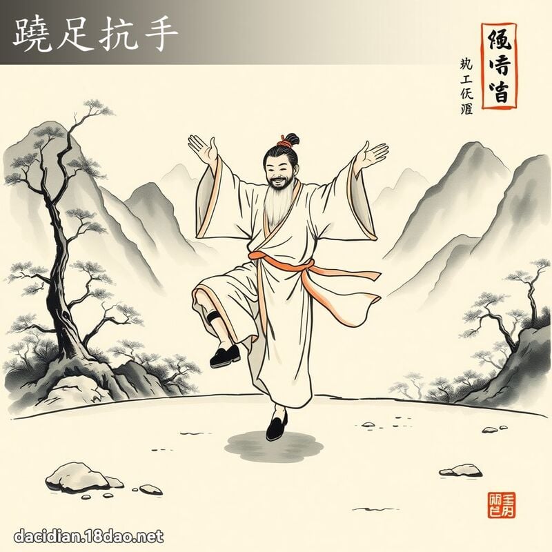 蹺足抗手 配图