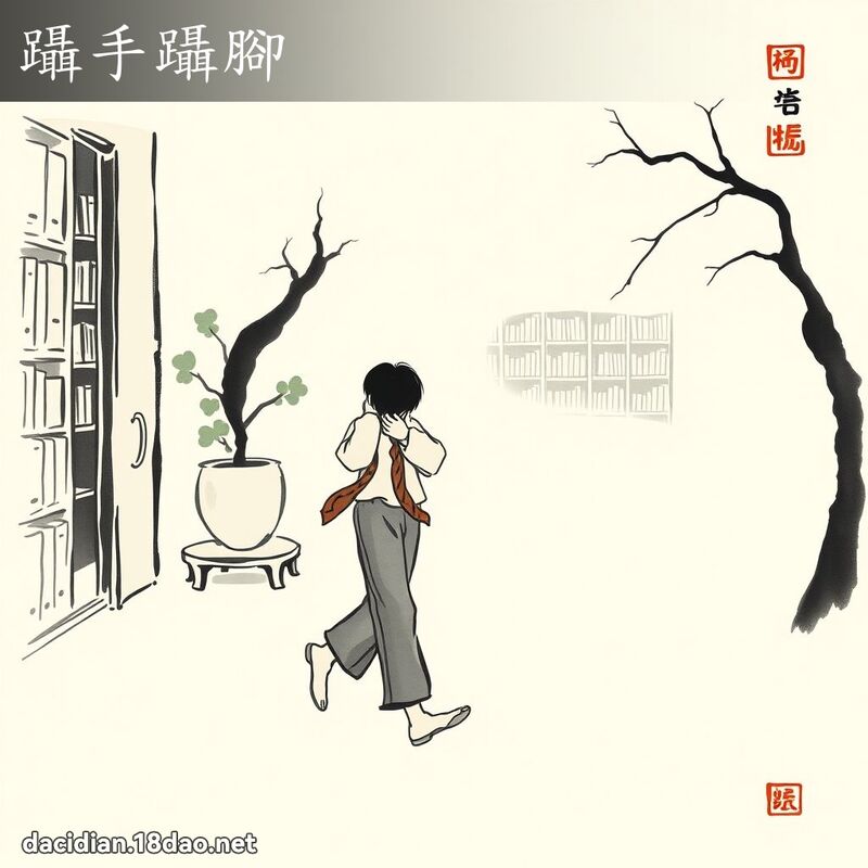 躡手躡脚 配图