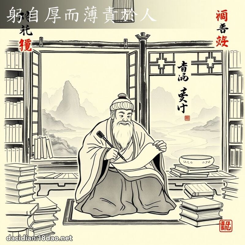 躬自厚而薄责於人 配图