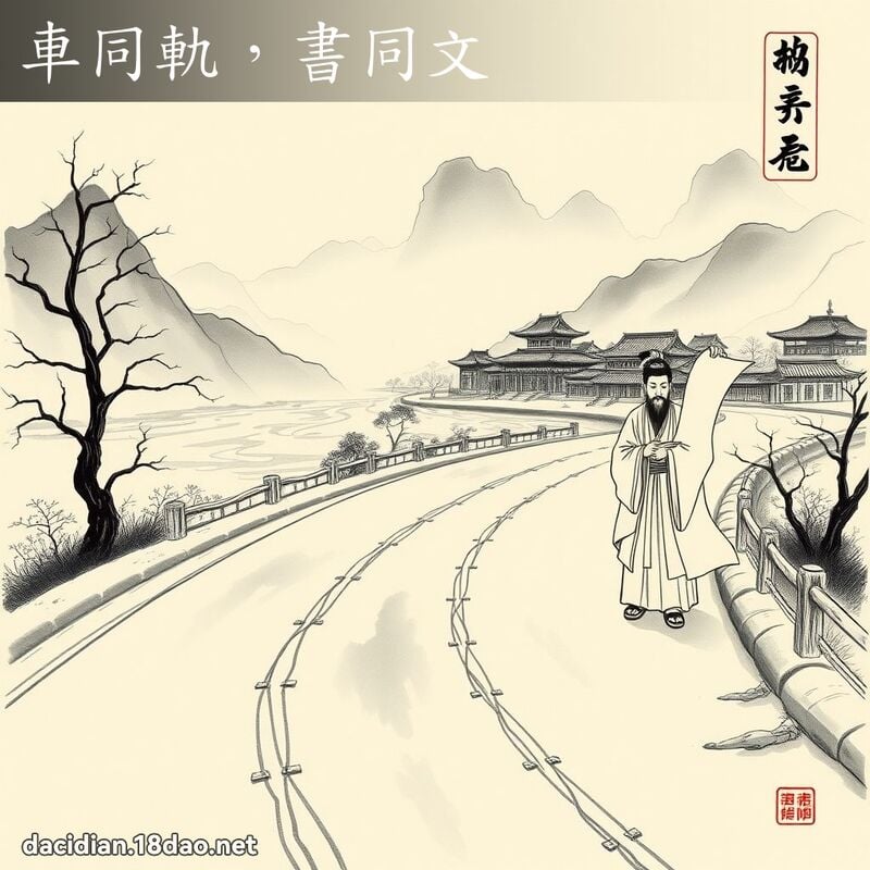 车同轨,书同文 配图