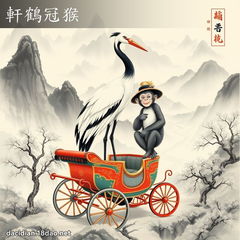 轩鹤冠猴 配图