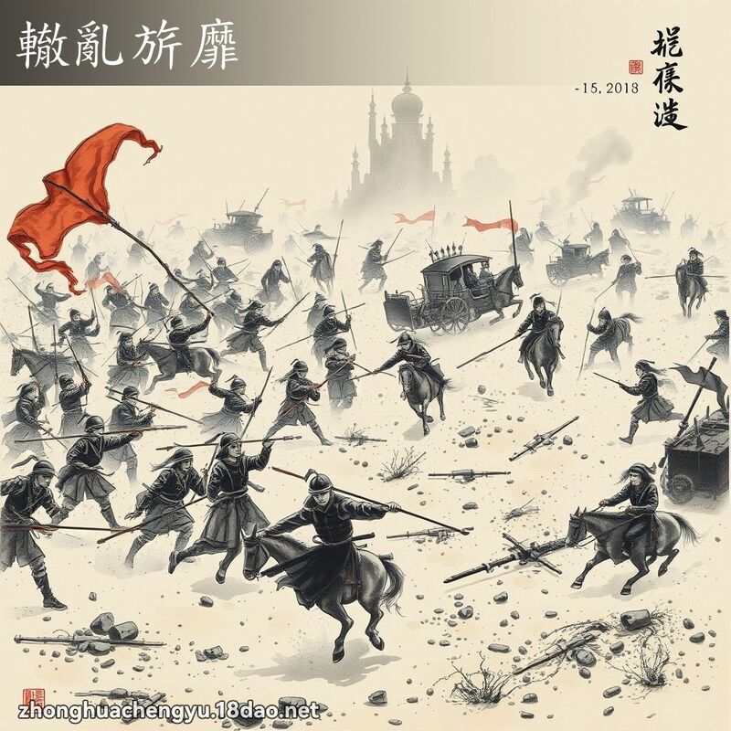 辙乱旂靡 - 中华成语配图