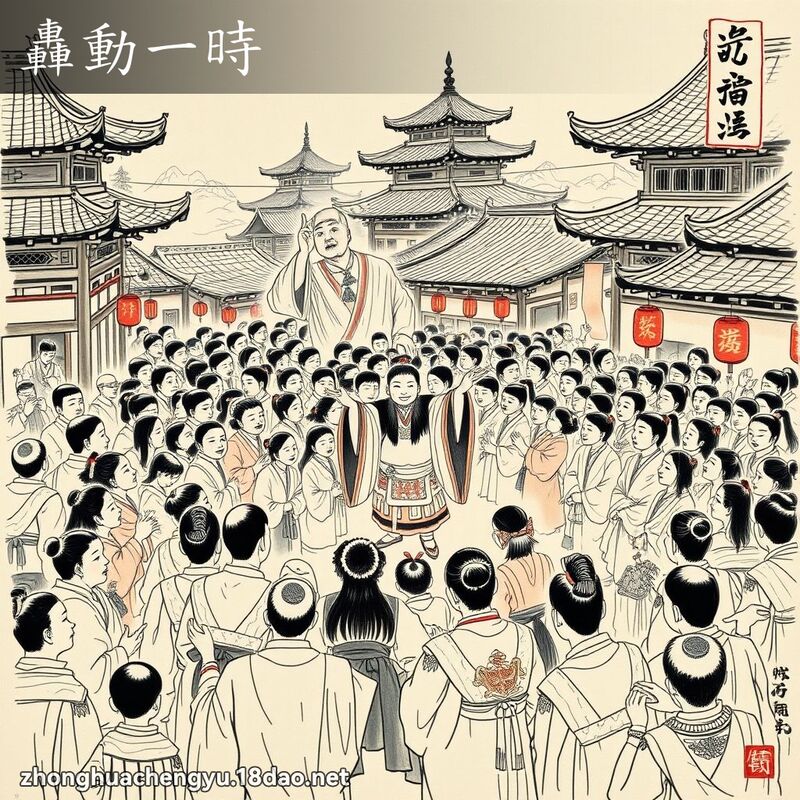 轟動一時 - 中華成語配圖