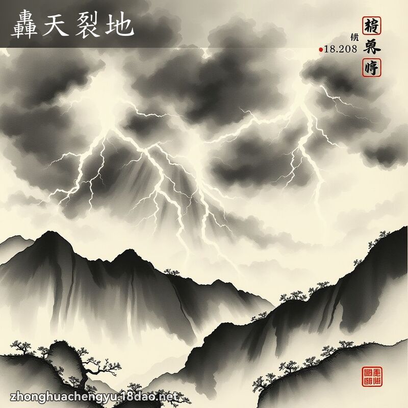 轟天裂地 - 中華成語配圖