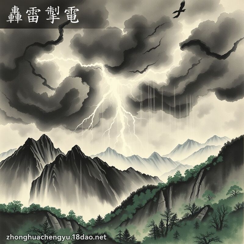 轰雷掣电 - 中华成语配图