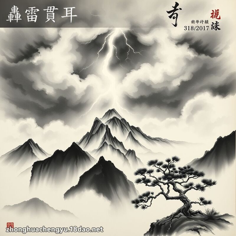 轰雷贯耳 - 中华成语配图