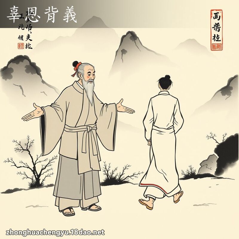 辜恩背義 - 中華成語配圖