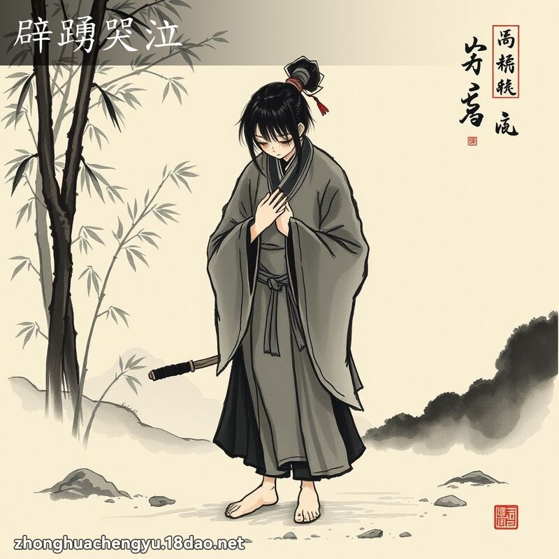 辟踴哭泣 - 中華成語配圖