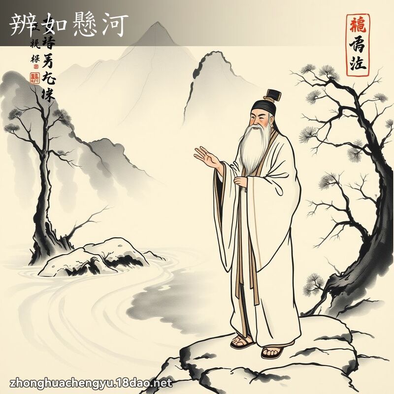 辨如懸河 - 中華成語配圖