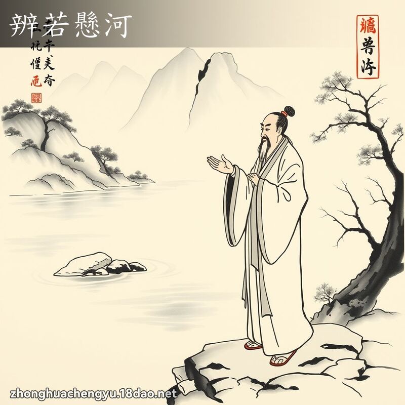 辨若悬河 - 中华成语配图