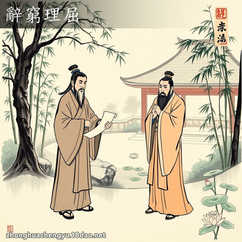 辞穷理屈 - 中华成语配图