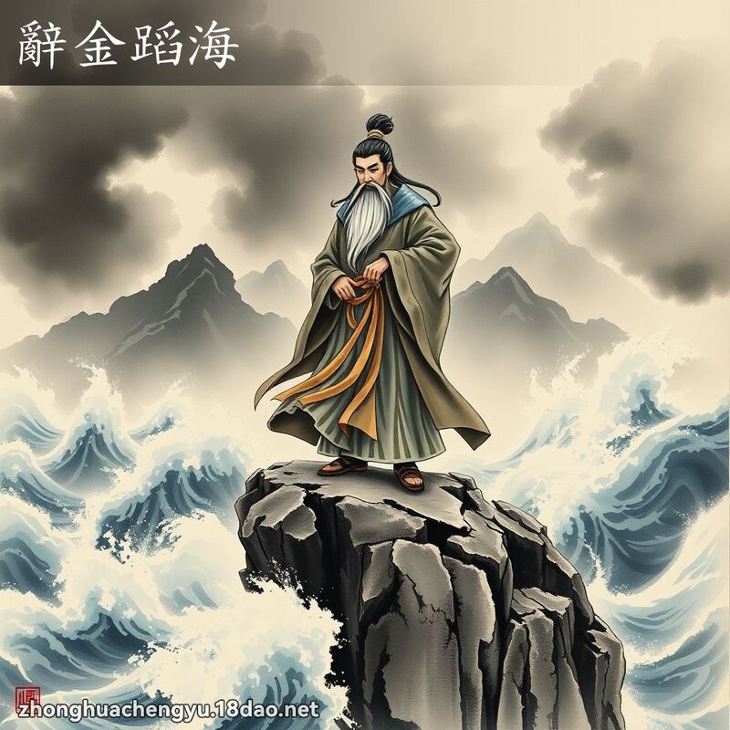 辭金蹈海 - 中華成語配圖